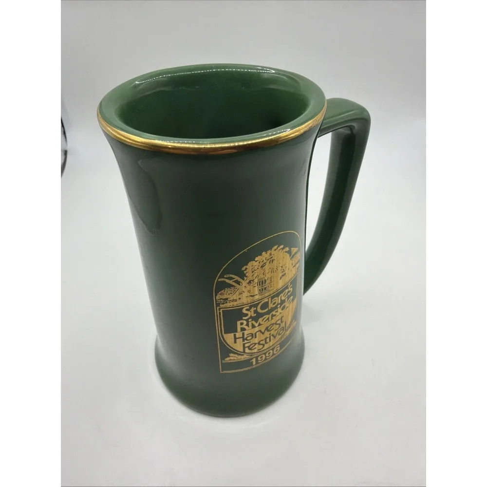 Collectible 1996‎ ceramic beer stein from St Clare's Riverside Harvest Festival